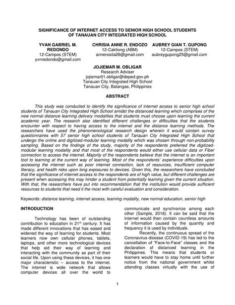 tanauan city integrated high school|Impact of Internet Access Availability to Senior High School .